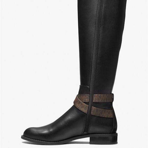 Michael Kors Women's Rory Leather and Logo Boot - Picture 3 of 5